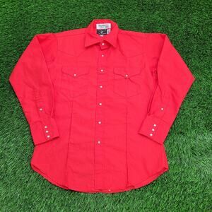 Vintage 80s Western Ranch-Wear Button Shirt M/L 22x31 Ruddock